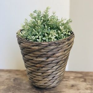 Grey Wicker Basket Vase